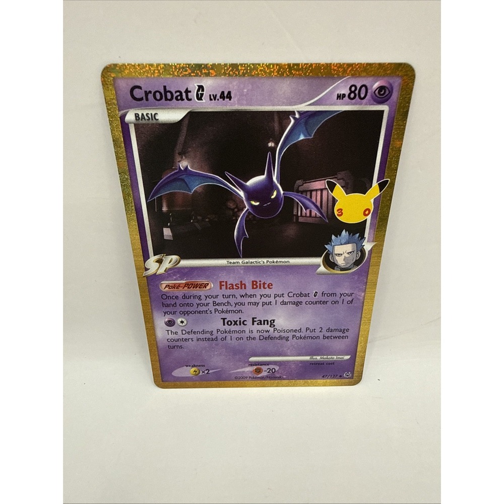 Pokemon Crobat G 47/127 Classic Collection 30th Anniversary Holo Gold Border NM